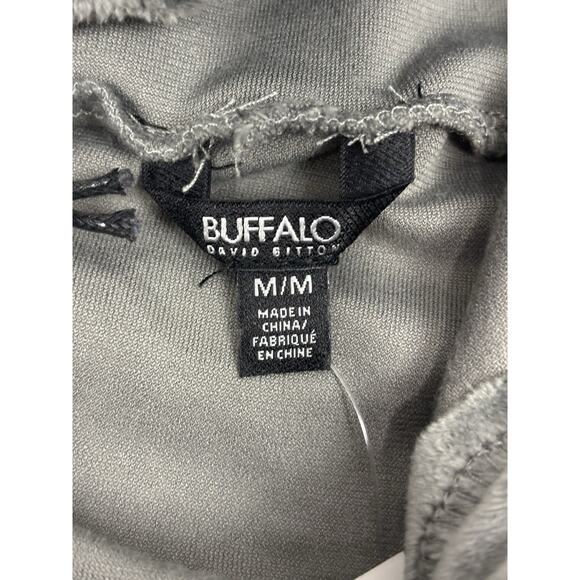 NWT Buffalo David Britton Gray Velour Hooded Sweatshirt Women’s Size M Cozy - Picture 4 of 8